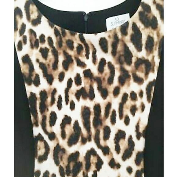 Chico's So Slimming Black Animal Print Classic style Dress Size 01 Medium‎ - Picture 2 of 9